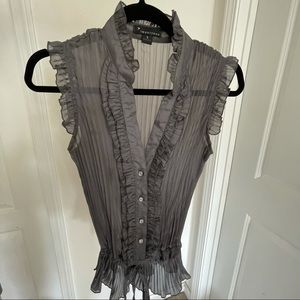 Forever 21 Ruffle Gray Top